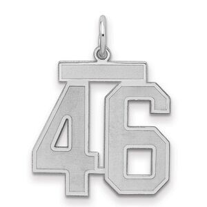 Sterling Silver, Jersey Collection, Medium Number 46 Pendant